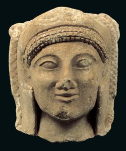 Testa di una statua di Eracle, da Cipro, Periodo Cipriota-Arcaico II